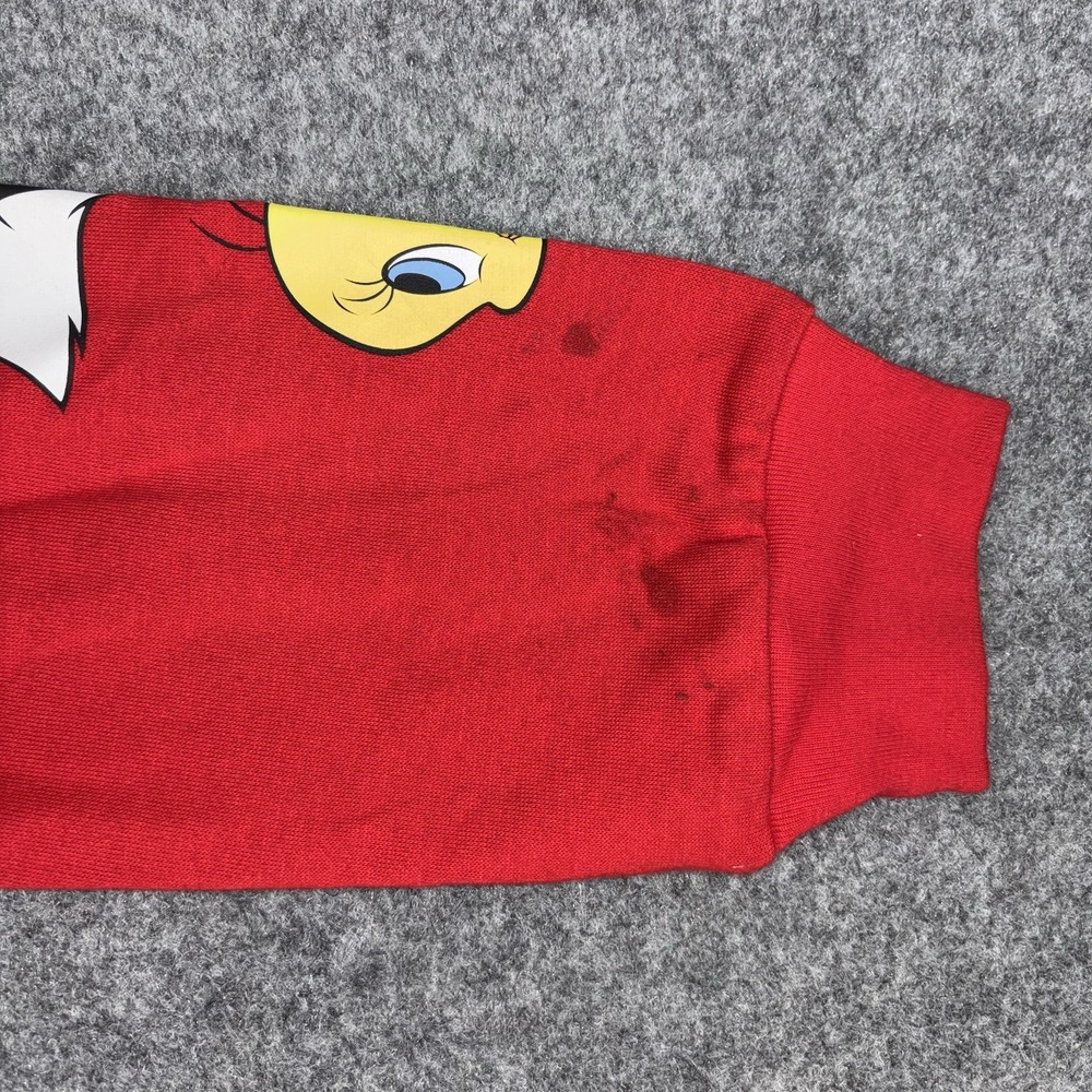 Looney Tunes Sweatshirt Women's Xl Red Pullover Cartoon Bugs Bunny Taz Character - Picture 9 of 10